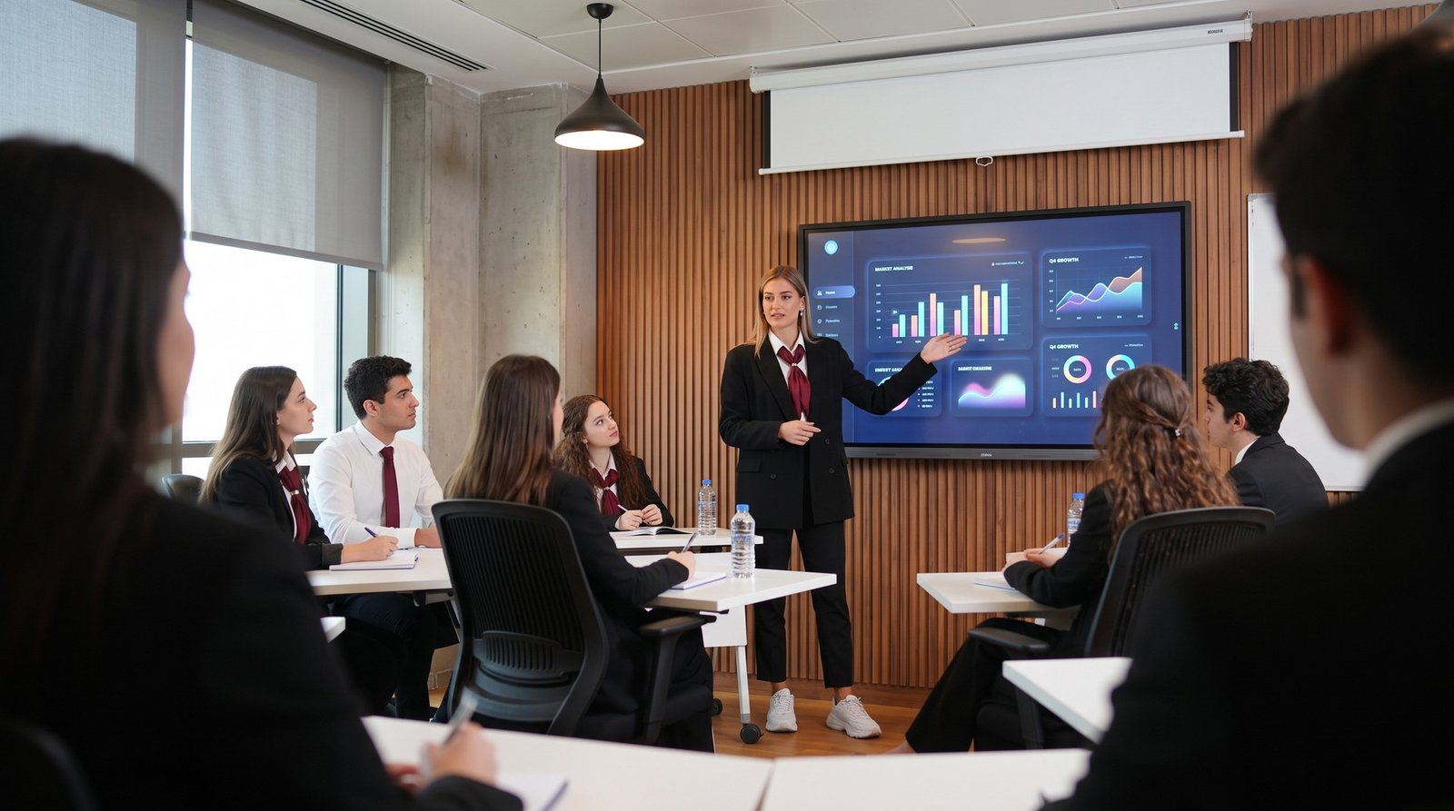 An MIBD lecturer presenting data to students
